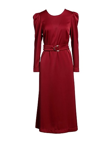 MÊME ROAD Midi dress Brick red 98% Polyester, 2% Elastane