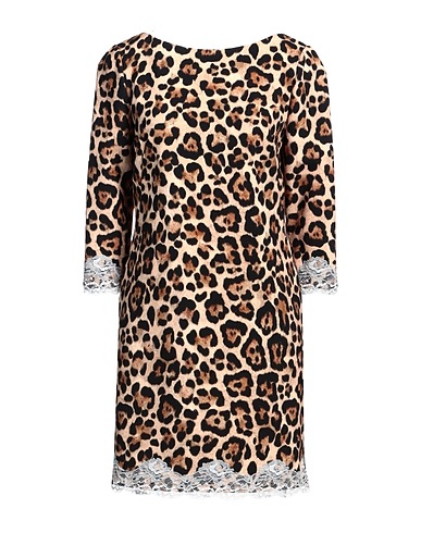 BLUMARINE Short dress Beige 92% Polyester, 8% Elastane