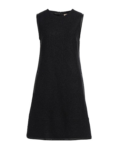 PUROTATTO Short dress Black 70% Viscose, 30% Wool