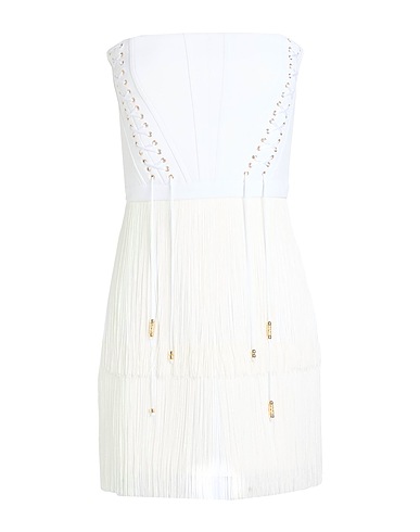 ELISABETTA FRANCHI Sheath dress White 96% Polyester, 4% Elastane