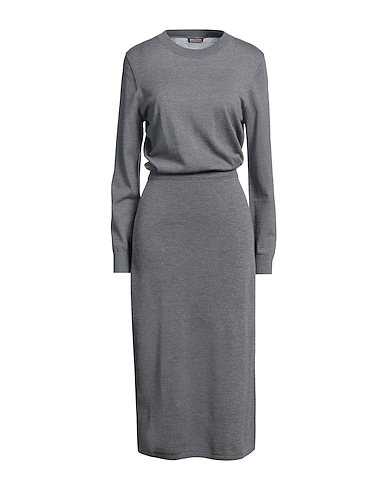 MALÌPARMI Vestido midi Gris 100% Lana