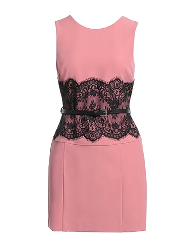 ERMANNO FIRENZE Sheath dress Pink 87% Polyester, 13% Elastane, Leather