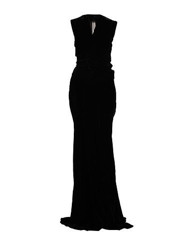 RICK OWENS Long dress Black 82% Viscose, 18% Silk