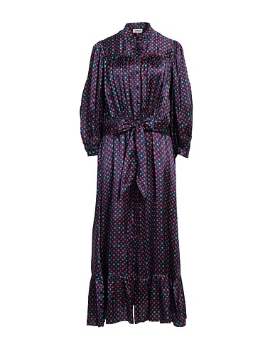 SANDRO Midi dress Dark purple 100% Viscose, Mother-of-pearl