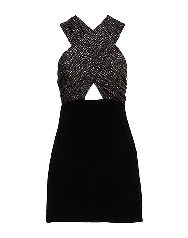 SANDRO Short dress Black 93% Polyamide, 4% Elastane, 3% Metallic fiber, Viscose, Silk