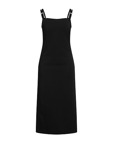 GUCCI Midi dress Black 75% Viscose, 17% Polyamide, 8% Elastane, Lambskin