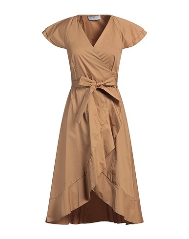 KAOS Midi dress Khaki 100% Cotton