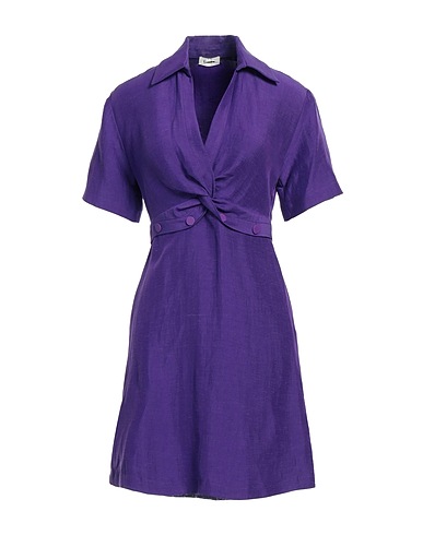 SANDRO Short dress Purple 52% Viscose, 48% Linen