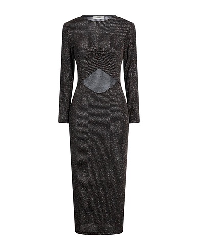 SANDRO Midi dress Black 93% Polyamide, 4% Elastane, 3% Metallic fiber