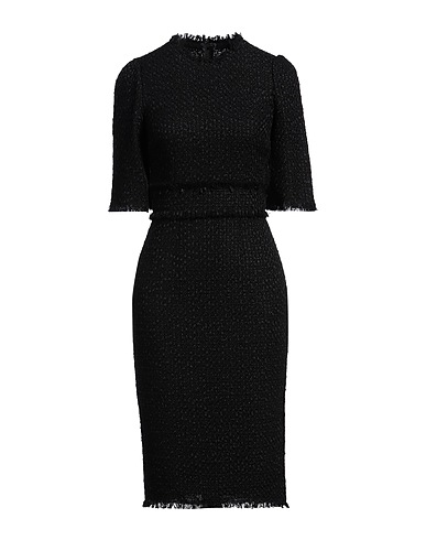 DOLCE&GABBANA Midi dress Black 34% Polyamide, 34% Wool, 17% Cotton, 8% Acrylic, 7% Viscose