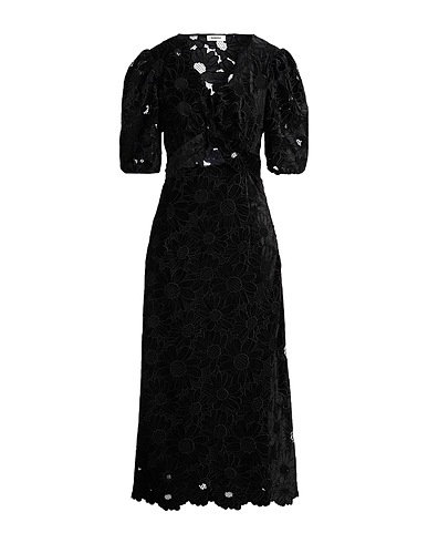 SANDRO Midi dress Black 96% Polyester, 4% Elastane