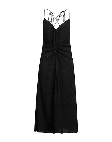 SANDRO Vestito midi Nero 100% Poliestere, Vetro