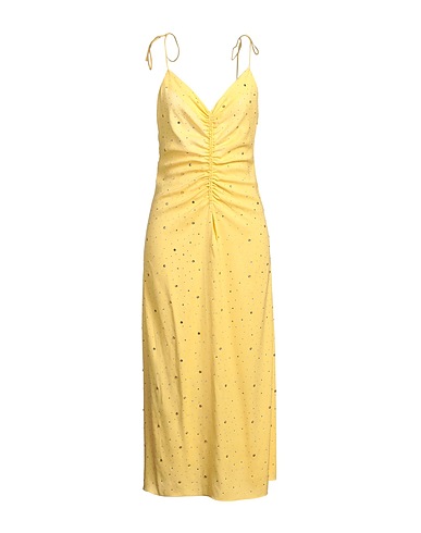 SANDRO Midi dress Yellow 100% Polyester, Glass