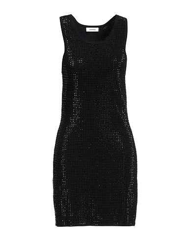 SANDRO Sheath dress Black 61% Viscose, 24% Polyamide, 15% Polyester, Glass