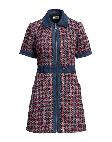 SANDRO Denim dress Fuchsia 37% Acrylic, 24% Cotton, 20% Polyester, 17% Virgin Wool, 2% Viscose