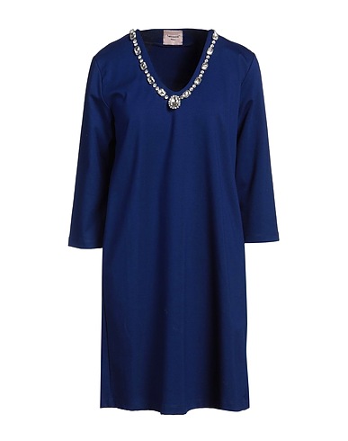 MARIUCCIA Short dress Blue 65% Viscose, 30% Polyamide, 5% Elastane