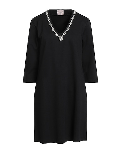 MARIUCCIA Kurzes Kleid Schwarz 65% Viskose, 30% Polyamid, 5% Elastan