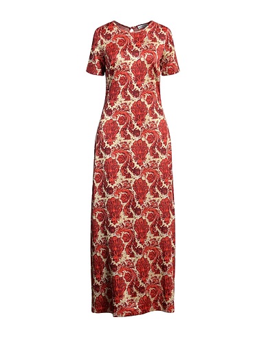RABANNE Long dress Tomato red 81% Viscose, 10% Cotton, 5% Elastane, 4% Polyamide