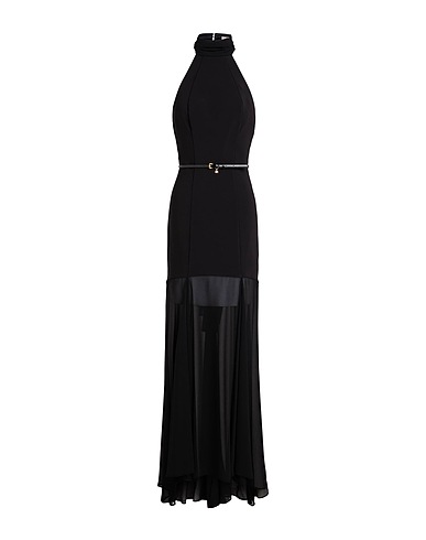 ELISABETTA FRANCHI Long dress RED CARPET Black 95% Polyester, 5% Elastane