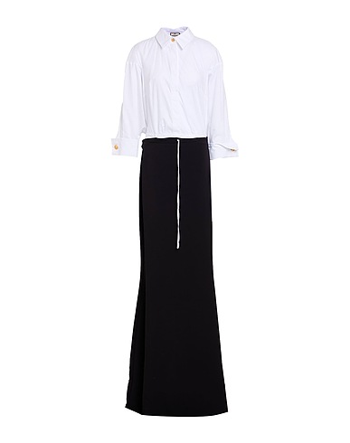 ELISABETTA FRANCHI Long dress White 95% Polyester, 5% Elastane