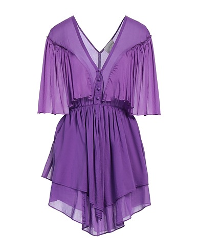 FORTE_FORTE Short dress Purple 70% Cotton, 30% Silk, Viscose