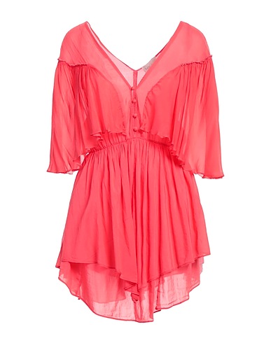 FORTE_FORTE Short dress Coral 70% Cotton, 30% Silk, Viscose