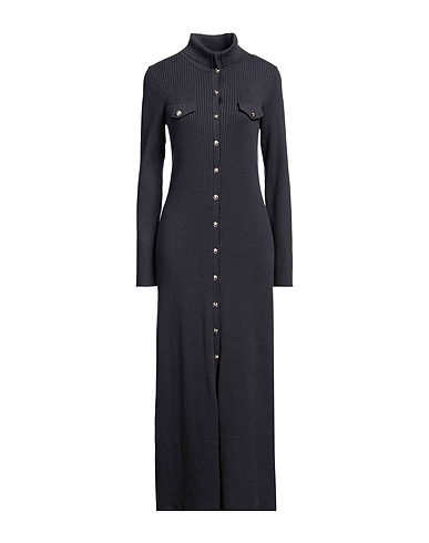 SANDRO Long dress Grey 56% Cotton, 26% Polyamide, 18% Polyester