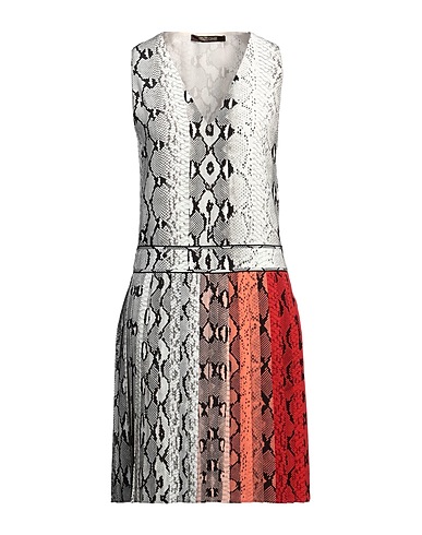 ROBERTO CAVALLI Pleated dress Light grey 100% Silk