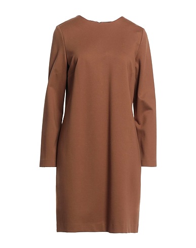 EMMA & GAIA Short dress Camel 68% Viscose, 27% Polyamide, 5% Elastane