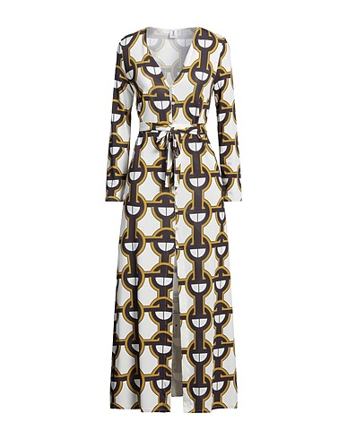 1-ONE Long dress White 90% Viscose, 10% Elastane