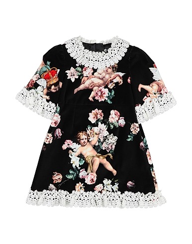 DOLCE&GABBANA Vestido para bebé  Black 97% Cotton, 3% Elastane, Polyester