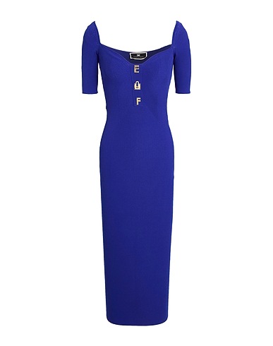 ELISABETTA FRANCHI Midi dress Bright blue 65% Viscose, 35% Polyamide