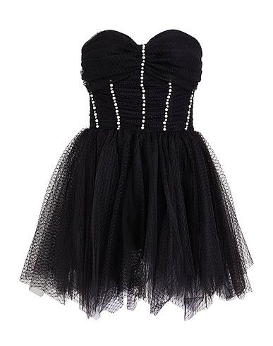 ELISABETTA FRANCHI Jumpsuits and Dungarees Black 100% Polyamide, Polyester, Elastane
