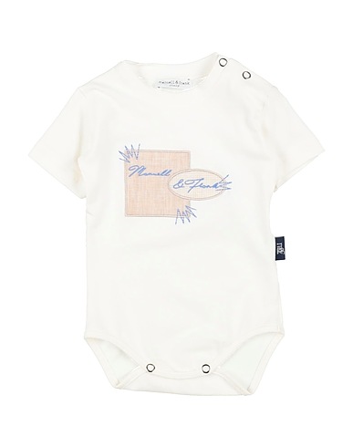 MANUELL & FRANK Baby bodysuit White 90% Cotton, 10% Elastane