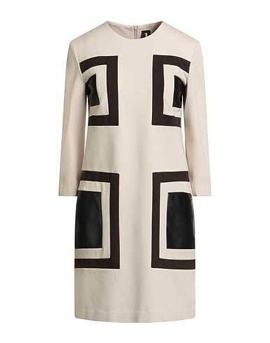 1-ONE Vestito corto Beige 65% Viscosa, 32% Nylon, 3% Elastan, Poliestere, Poliuretano