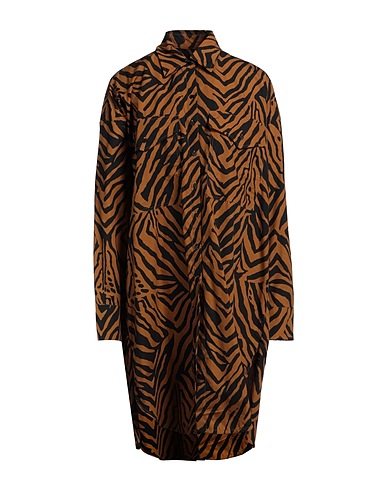 FISICO Vestito chemisier Marrone 100% Cotone