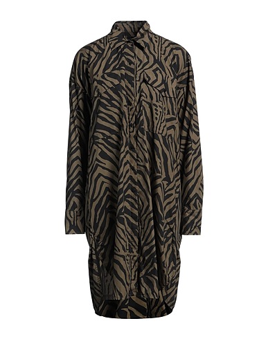 FISICO Vestito chemisier Verde militare 100% Cotone