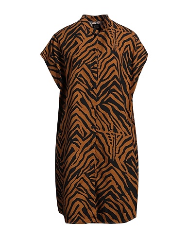 FISICO Shirt dress Brown 100% Cotton