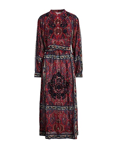ANTIK BATIK Midi dress Burgundy 100% Cotton