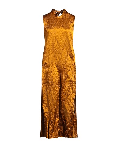 UMA WANG Long dress Mustard 66% Viscose, 21% Cotton, 13% Metal