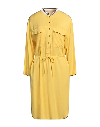 8PM Shirt dress Yellow 100% Viscose, Polyamide, Elastane