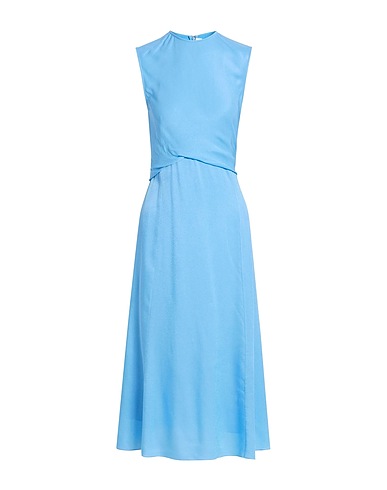 VICTORIA BECKHAM Midi dress Sky blue 62% Cupro, 38% Viscose