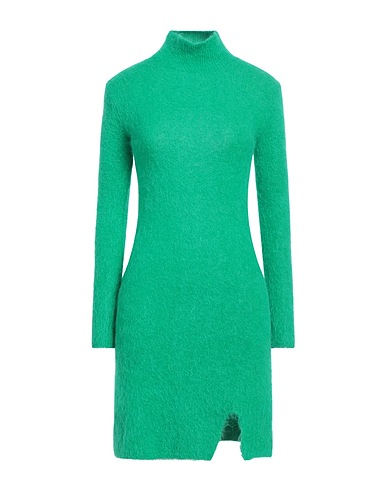 VICOLO Kurzes Kleid Grün 52% Alpakawolle, 32% Polyamid, 13% Schurwolle, 3% Elastan