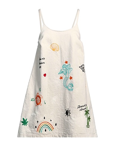 ALANUI Denim dress Off white 85% Cotton, 15% Linen