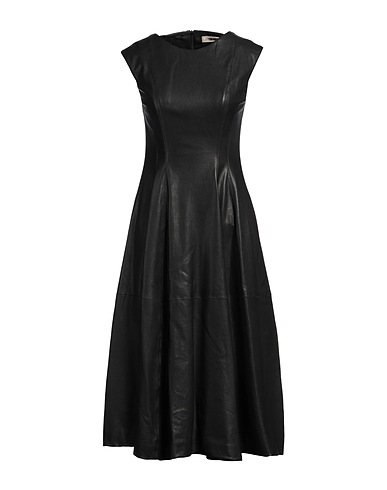 GENTRYPORTOFINO Midi dress Black 100% Ovine leather