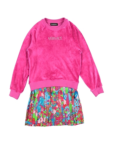 VERSACE YOUNG Dress Fuchsia 92% Polyester, 8% Elastane, Aluminium, Cotton