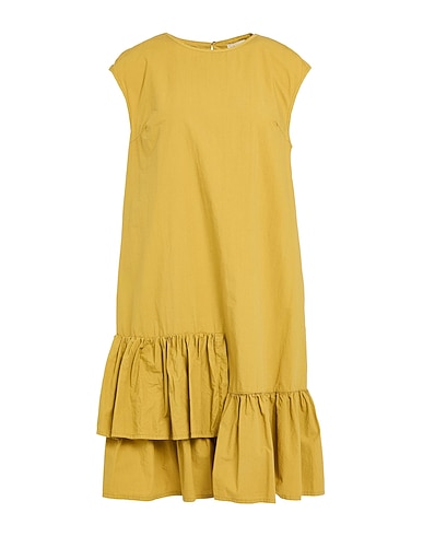 ALESSIA SANTI Short dress Mustard 100% Cotton