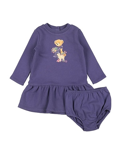 POLO RALPH LAUREN Vestido para bebé  Polo Bear Fleece Dress & Bloomer
 Purple 60% Cotton, 40% Polyester