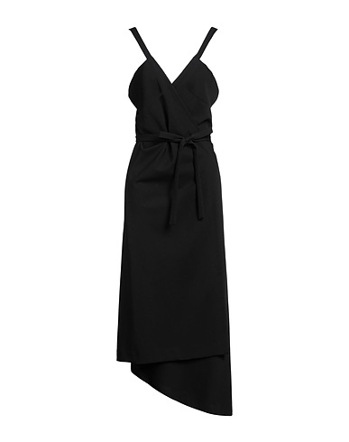 QUIRA Langes Kleid Schwarz 55% Polyester, 45% Schurwolle
