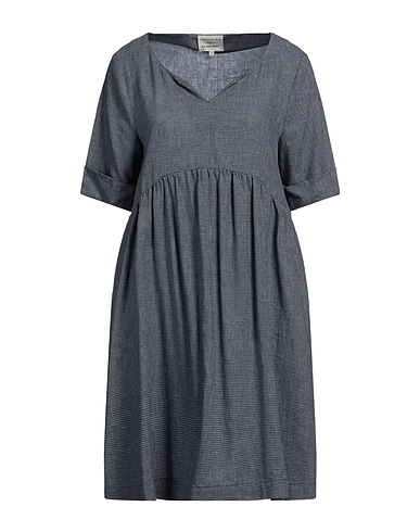 ALESSIA SANTI Short dress Navy blue 70% Cotton, 30% Linen